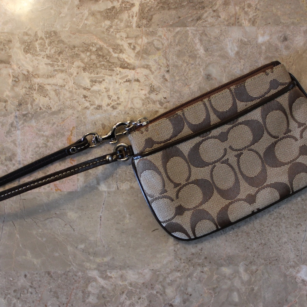 Signature Coach Monogram Canvas Wristlet
